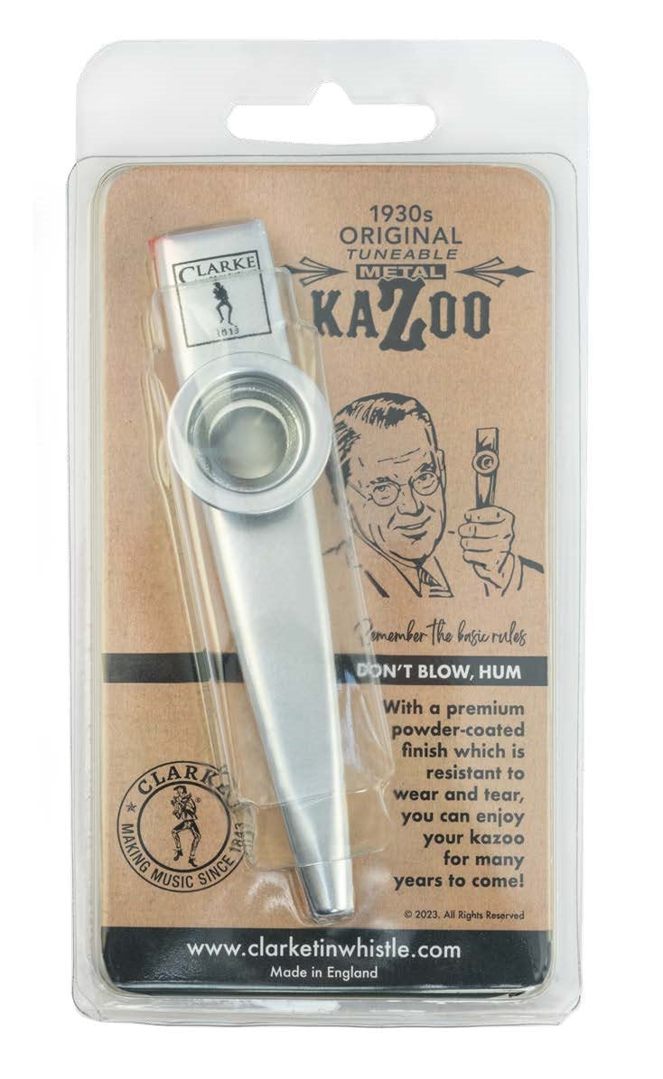 Premium Silver Coated Kazoo in blister pack