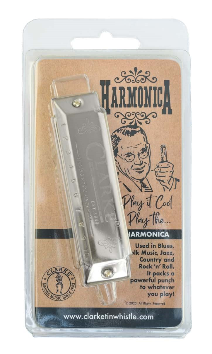 Clarke SILVER Harmonica in a blister pack