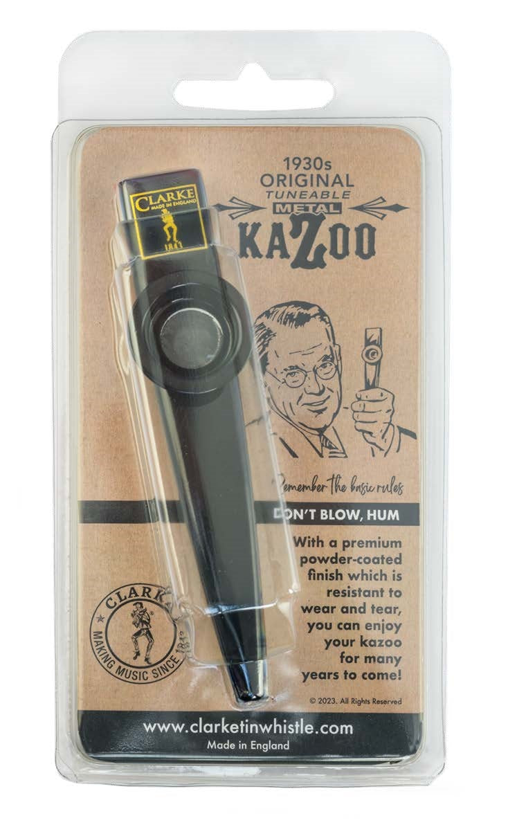 Premium Black Coated Kazoo in blister pack