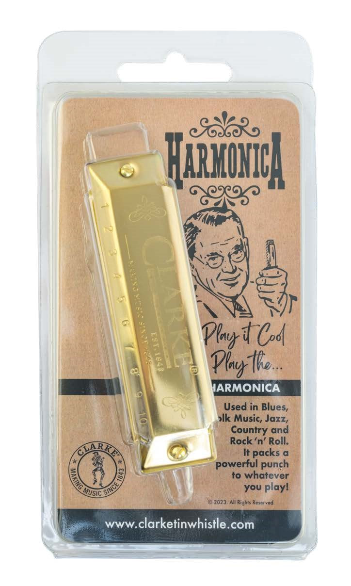 Clarke GOLD Harmonica in a blister pack